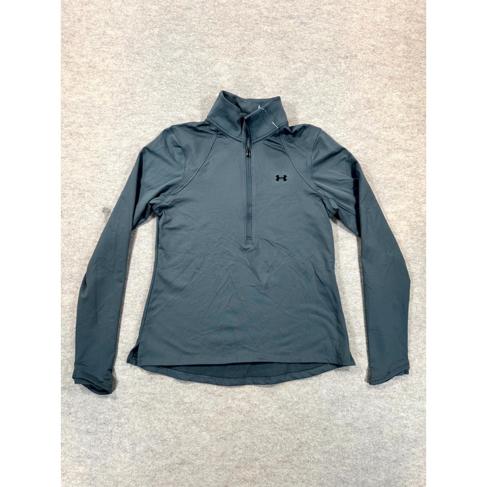 Under Armour Womens Gray Quarter Zip Mock Neck Performance Top S 1366982